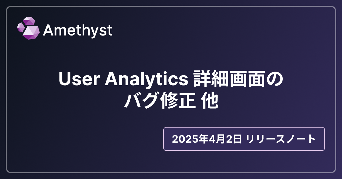 User Analytics 詳細画面のバグ修正 他