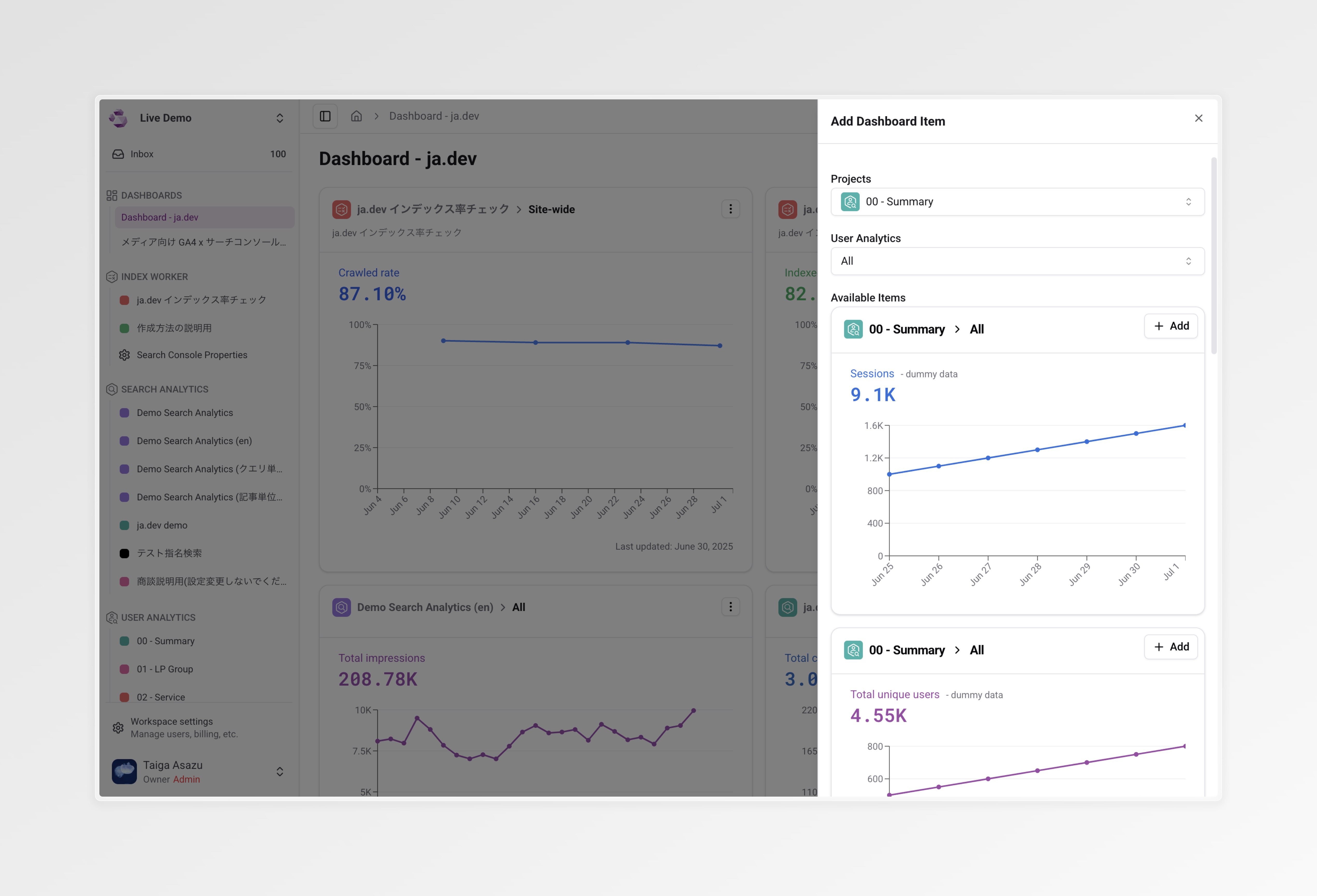 User Analytics Dashboard