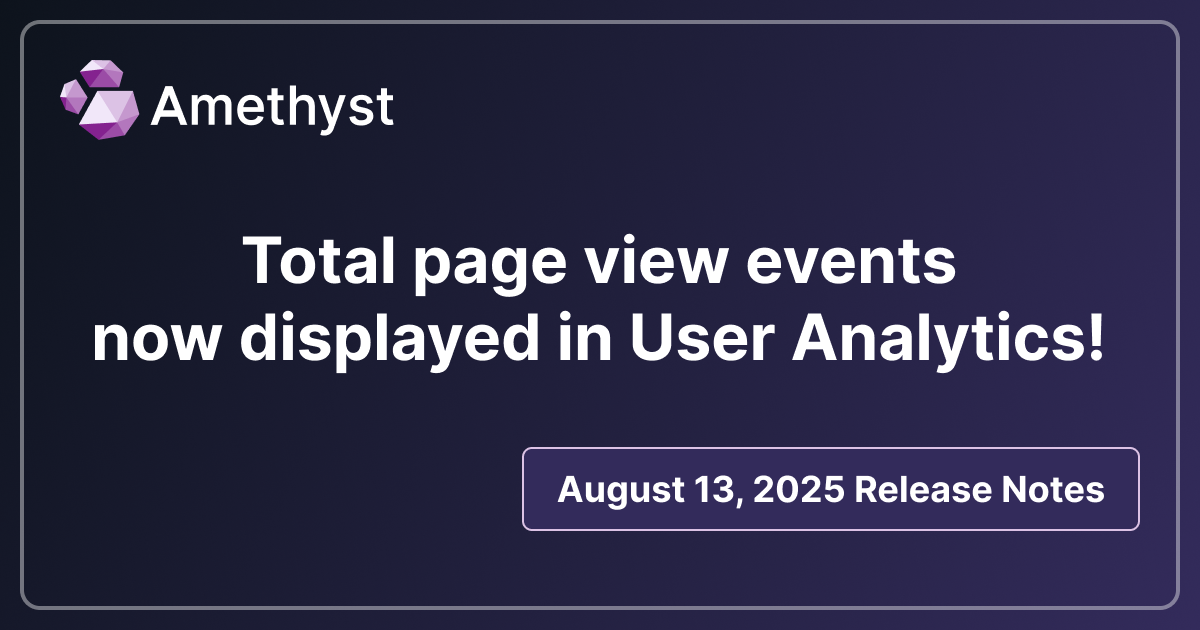 Total page view events now displayed in User Analytics!