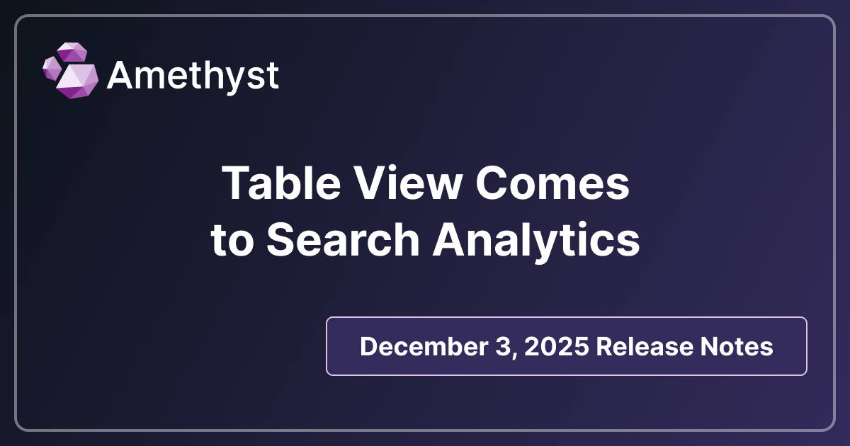 Table View Comes to Search Analytics