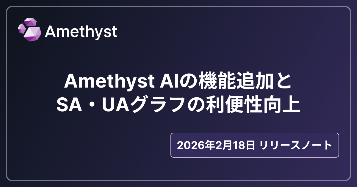 Amethyst AIの機能追加とSA・UAグラフの利便性向上
