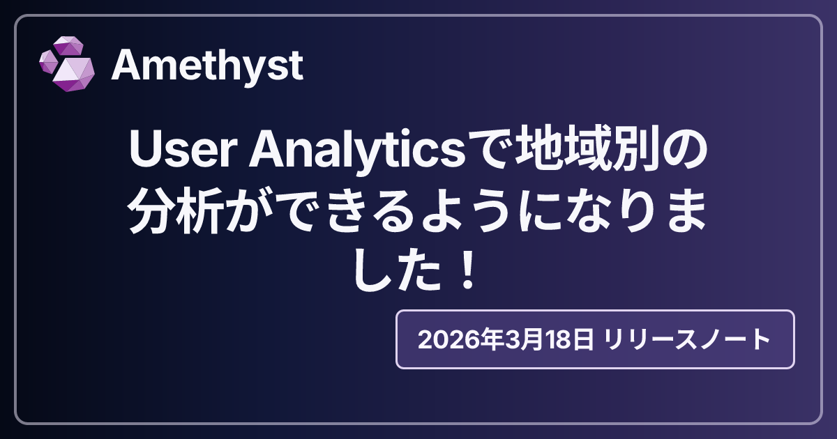 User Analyticsで地域別の分析ができるようになりました！