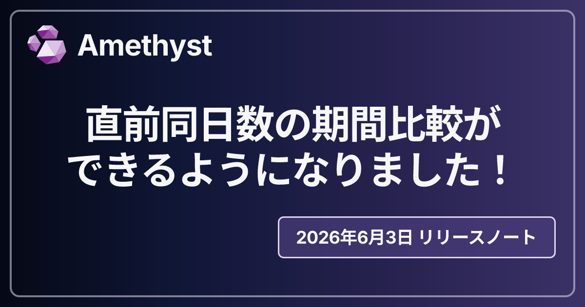 直前同日数の期間比較ができるようになりました！
