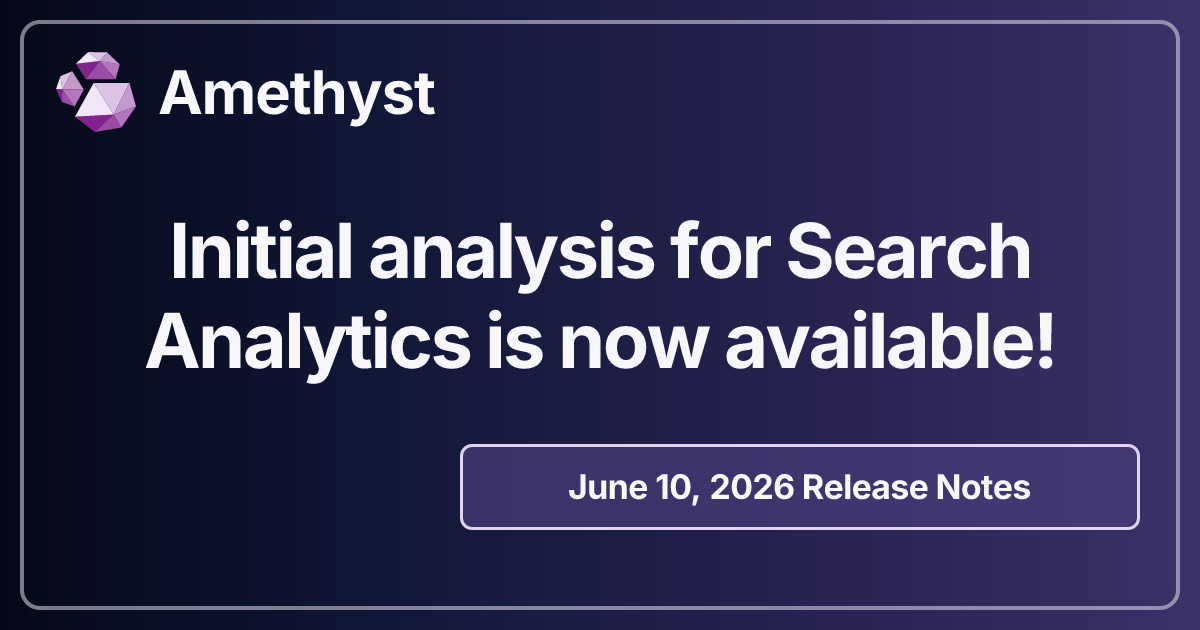 Initial analysis for Search Analytics is now available!