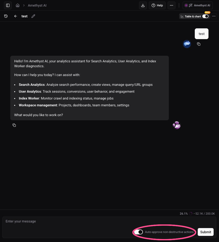 AI chat auto-approval UI