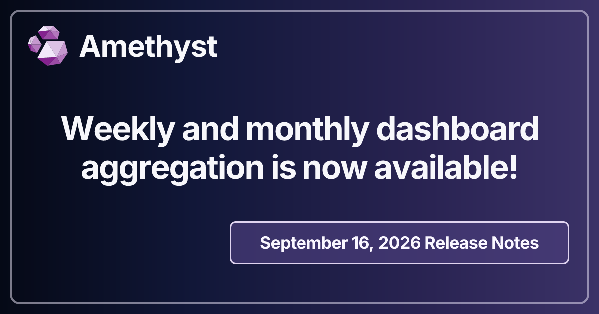 Weekly and monthly dashboard aggregation is now available!