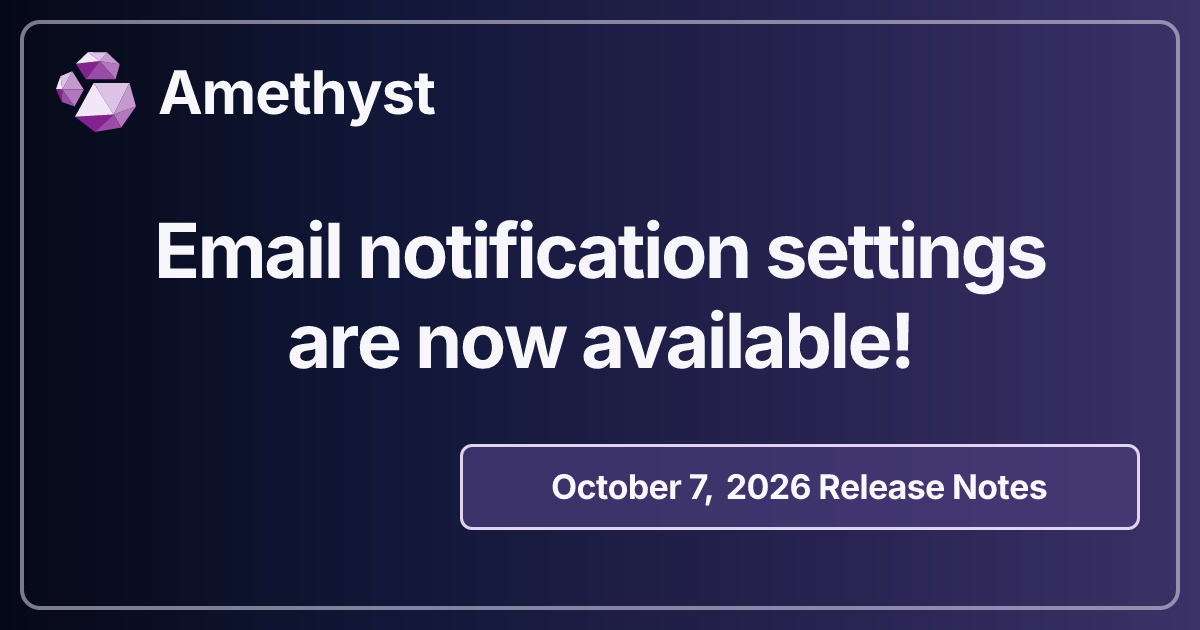 Email notification settings are now available!