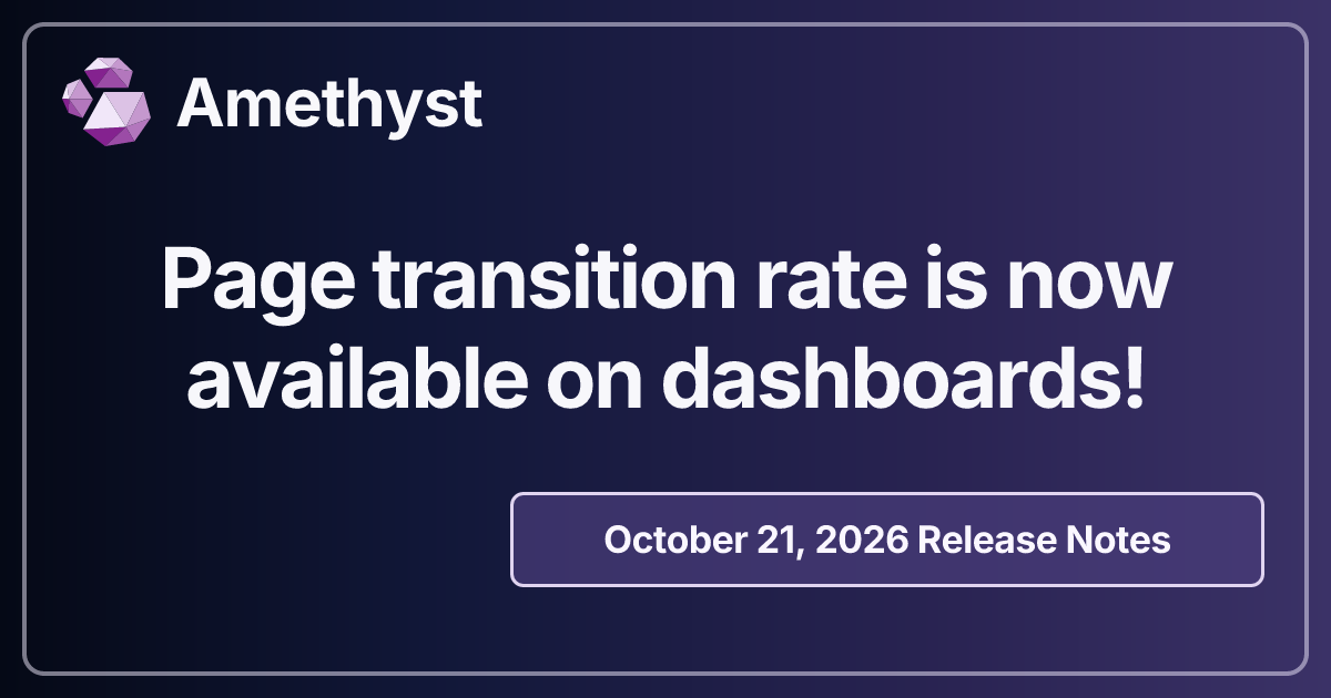 Page transition rate is now available on dashboards!
